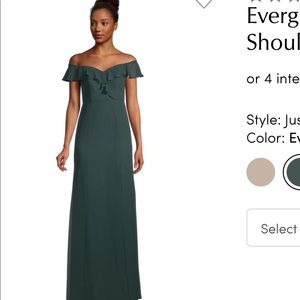 Bill levkoff evergreen bridesmaid dress